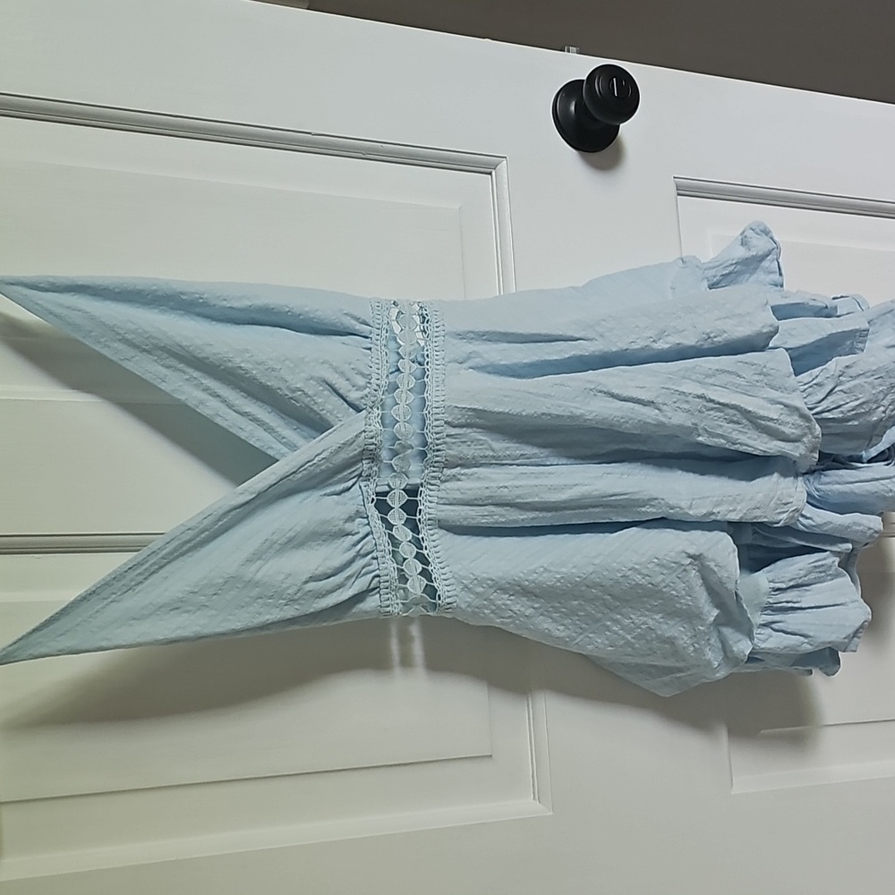 NWT Simplee Light Blue Ruffled Romper - Picture 2 of 6